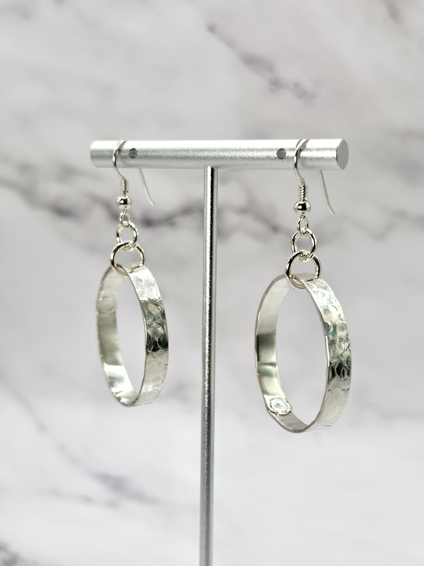 Silver & Copper Hanging Earrings with No Gemstones