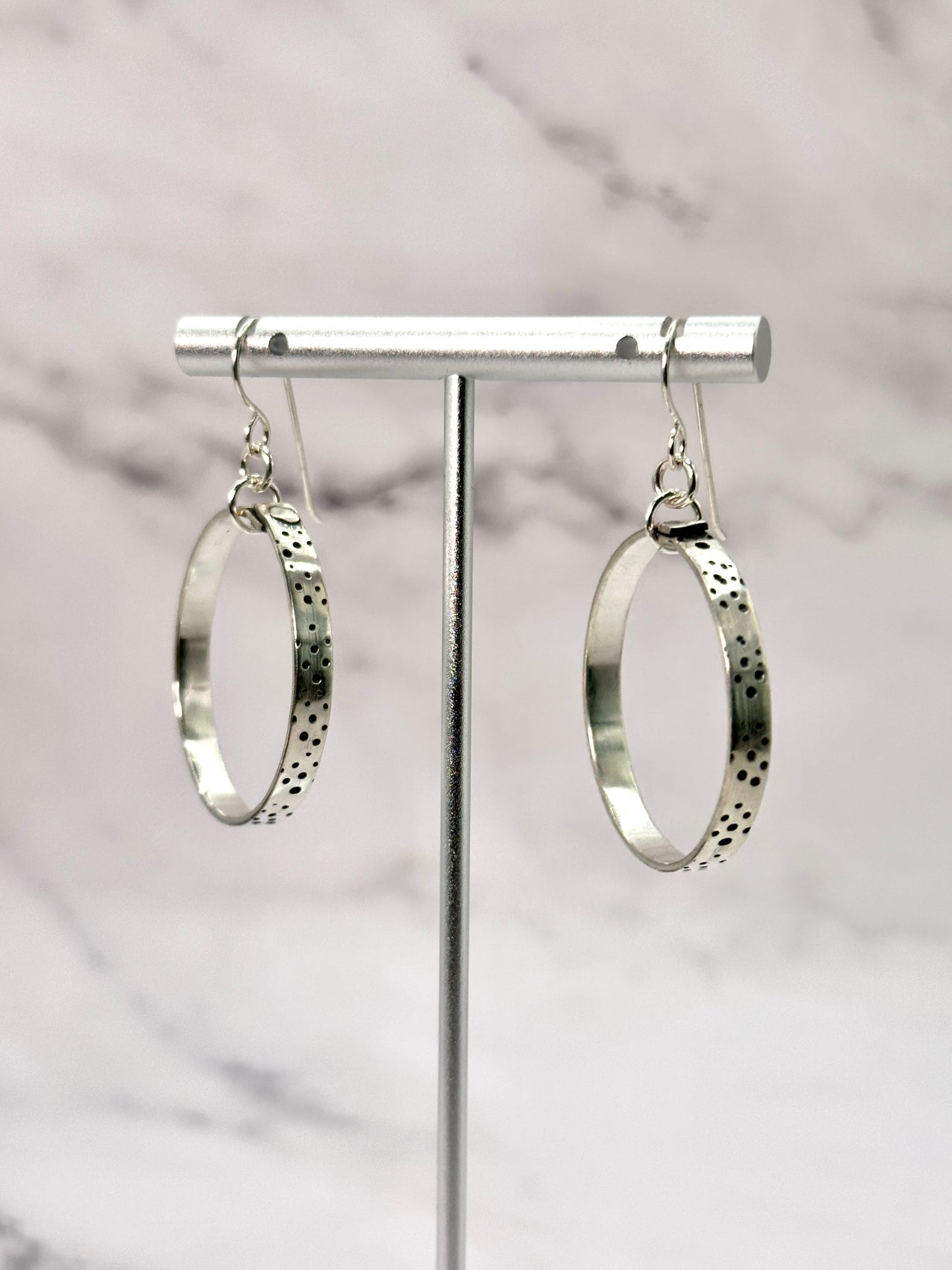 Silver & Copper Hanging Earrings with No Gemstones