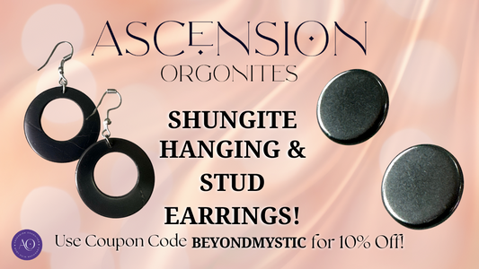 SHUNGITE EARRINGS! - EMF Protection - Hand Cut Genuine Natural Shungite Earring High Quality Black Lustrous Gemstone from Russia