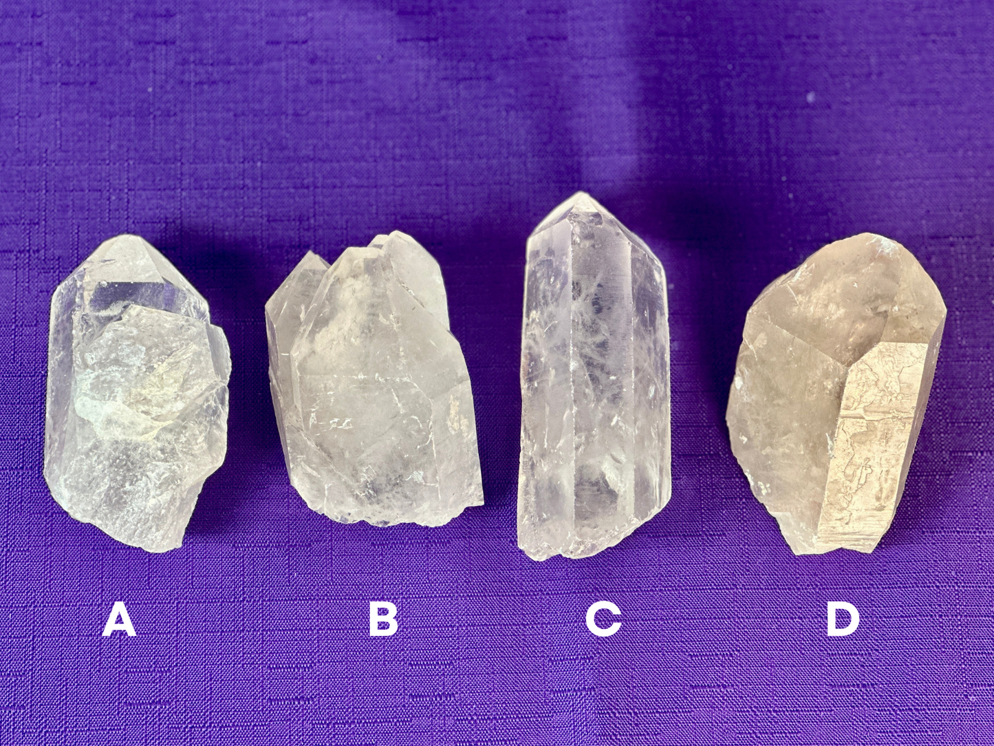 Large Natural Clear Quartz Points, 2 to 6 Inch Quartz Crystals - Grade A