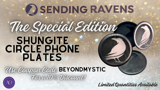 SENDING RAVENS SPECIAL EDITION SHUNGITE ROUND PHONE PLATES! - EMF Protection - Hand Cut Genuine Natural Shungite Phone Plate High Quality Black Lustrous Gemstone from Russia