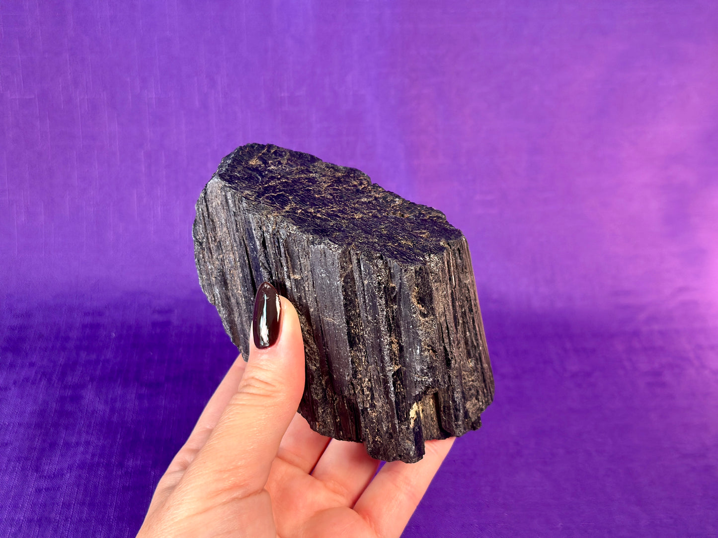 Black Tourmaline Log, Grade A++ Natural Black Tourmaline Rod - Shiny Black Tourmaline