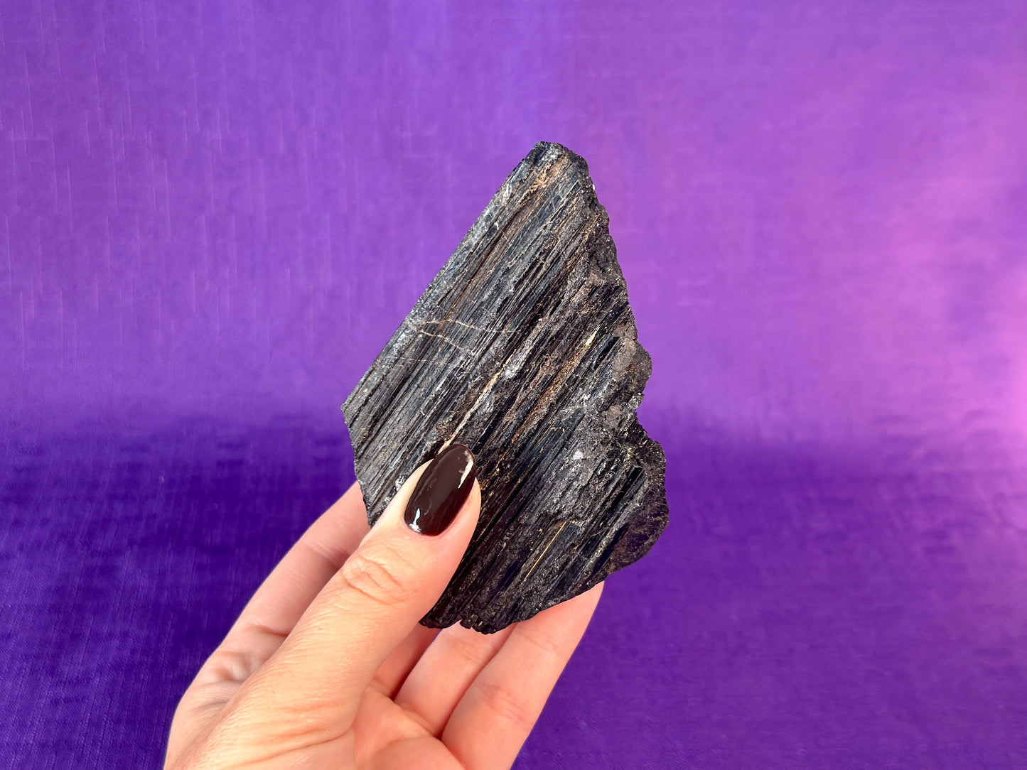 Black Tourmaline Log, Grade A++ Natural Black Tourmaline Rod - Shiny Black Tourmaline