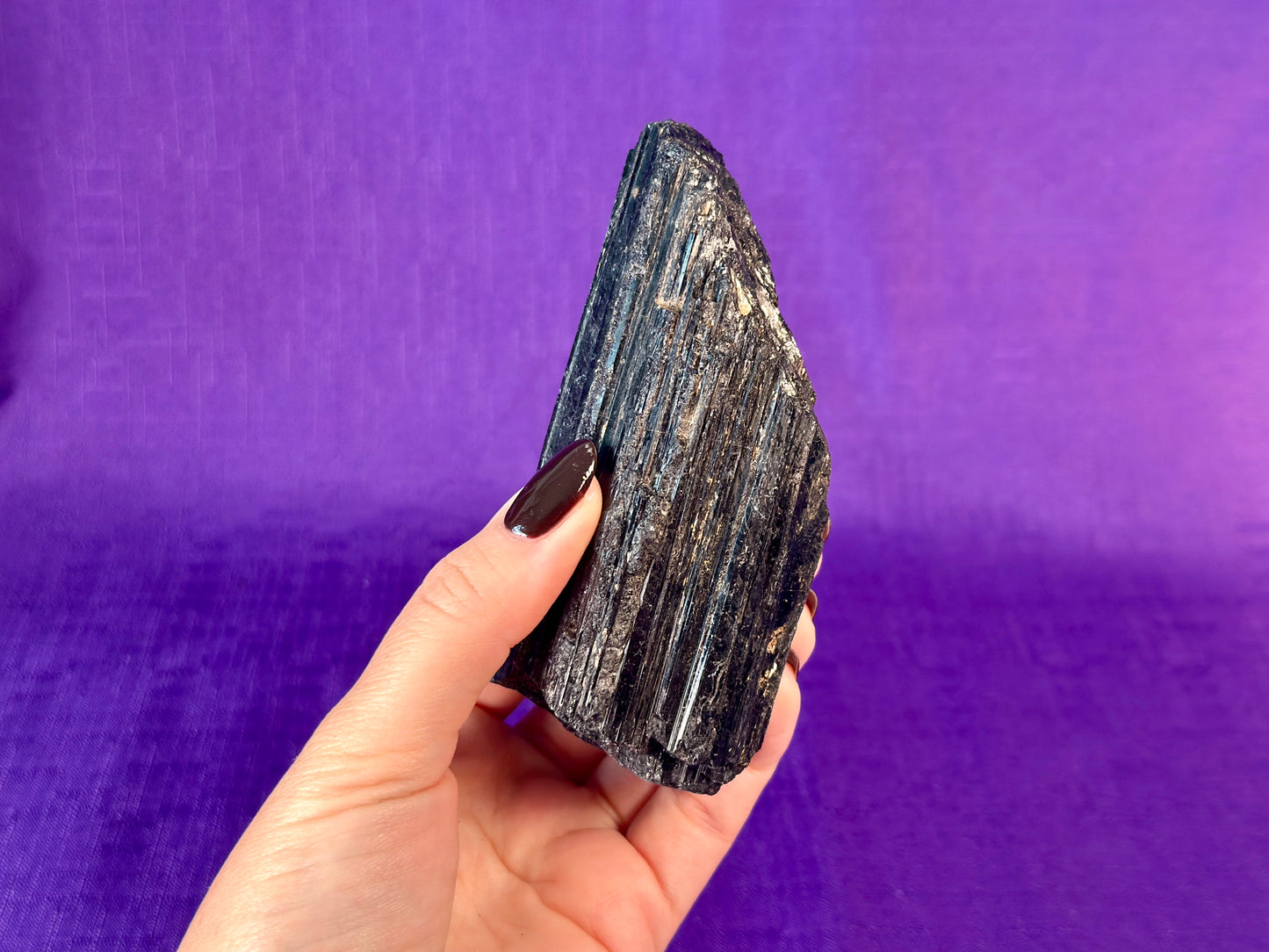 Black Tourmaline Log, Grade A++ Natural Black Tourmaline Rod - Shiny Black Tourmaline