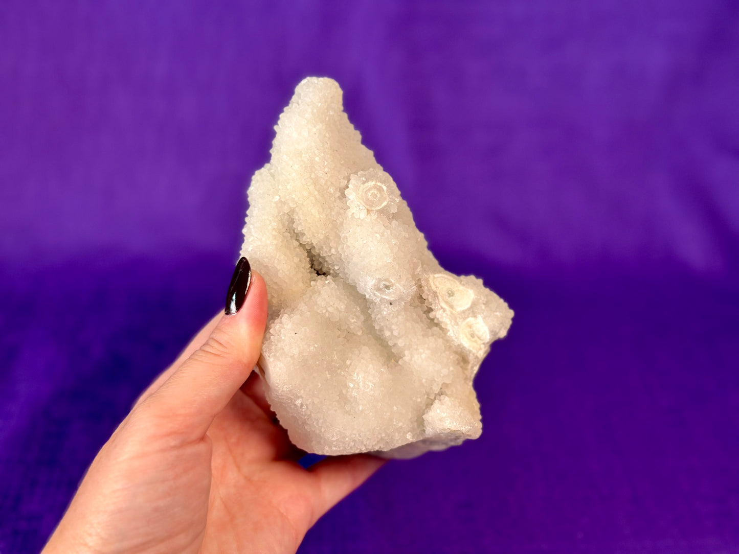 Chalcedony & Crystal Quartz Stalactite 3-8", Natural Quartz on Chalcedony Stalactite Specimen