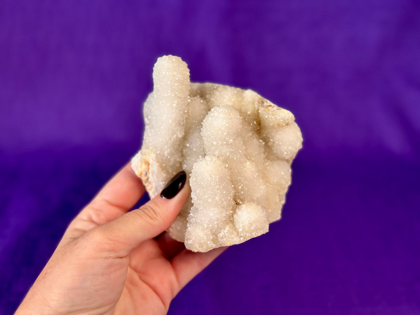 Chalcedony & Crystal Quartz Stalactite 3-8", Natural Quartz on Chalcedony Stalactite Specimen