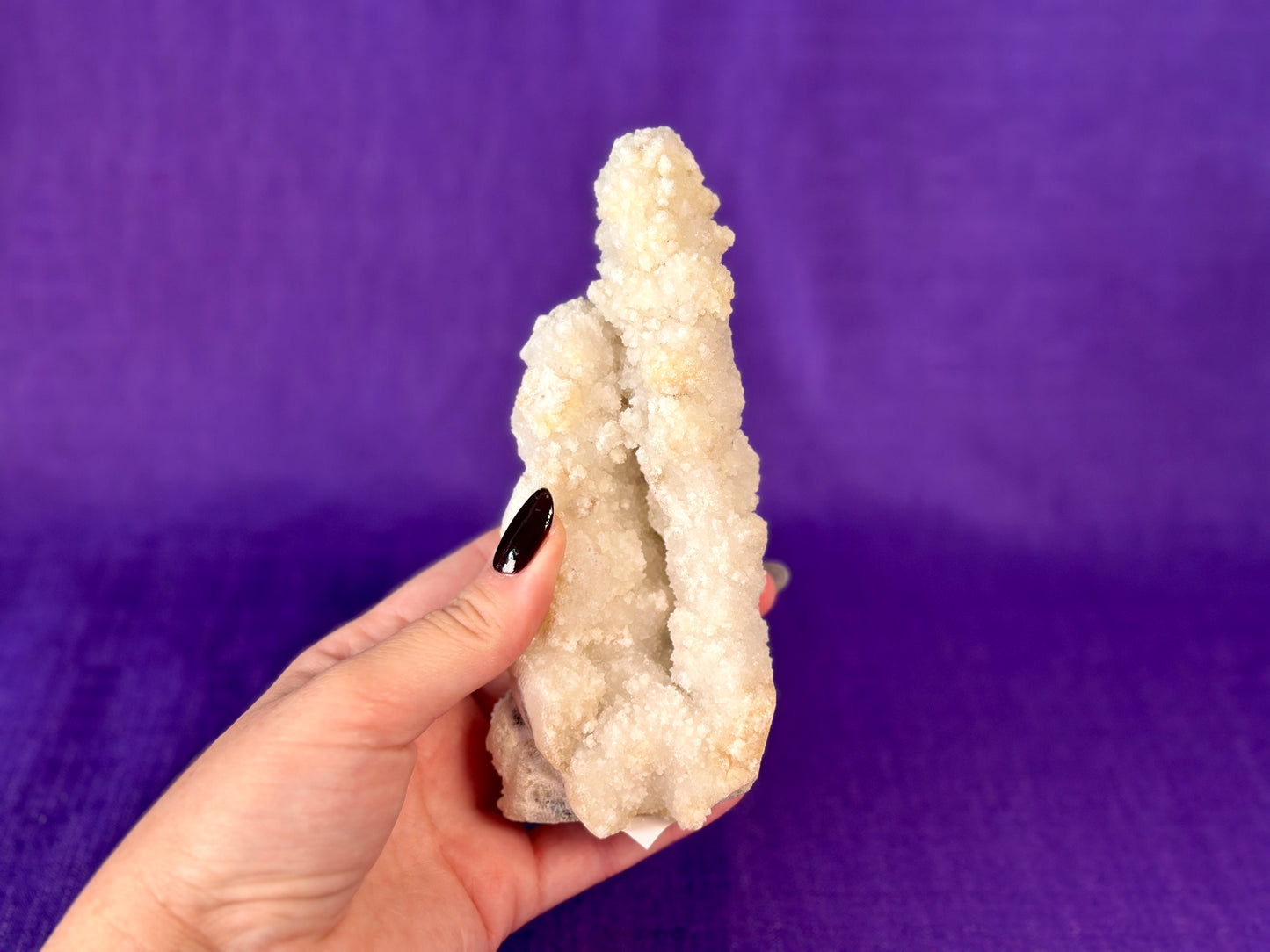 Chalcedony & Crystal Quartz Stalactite 3-8", Natural Quartz on Chalcedony Stalactite Specimen
