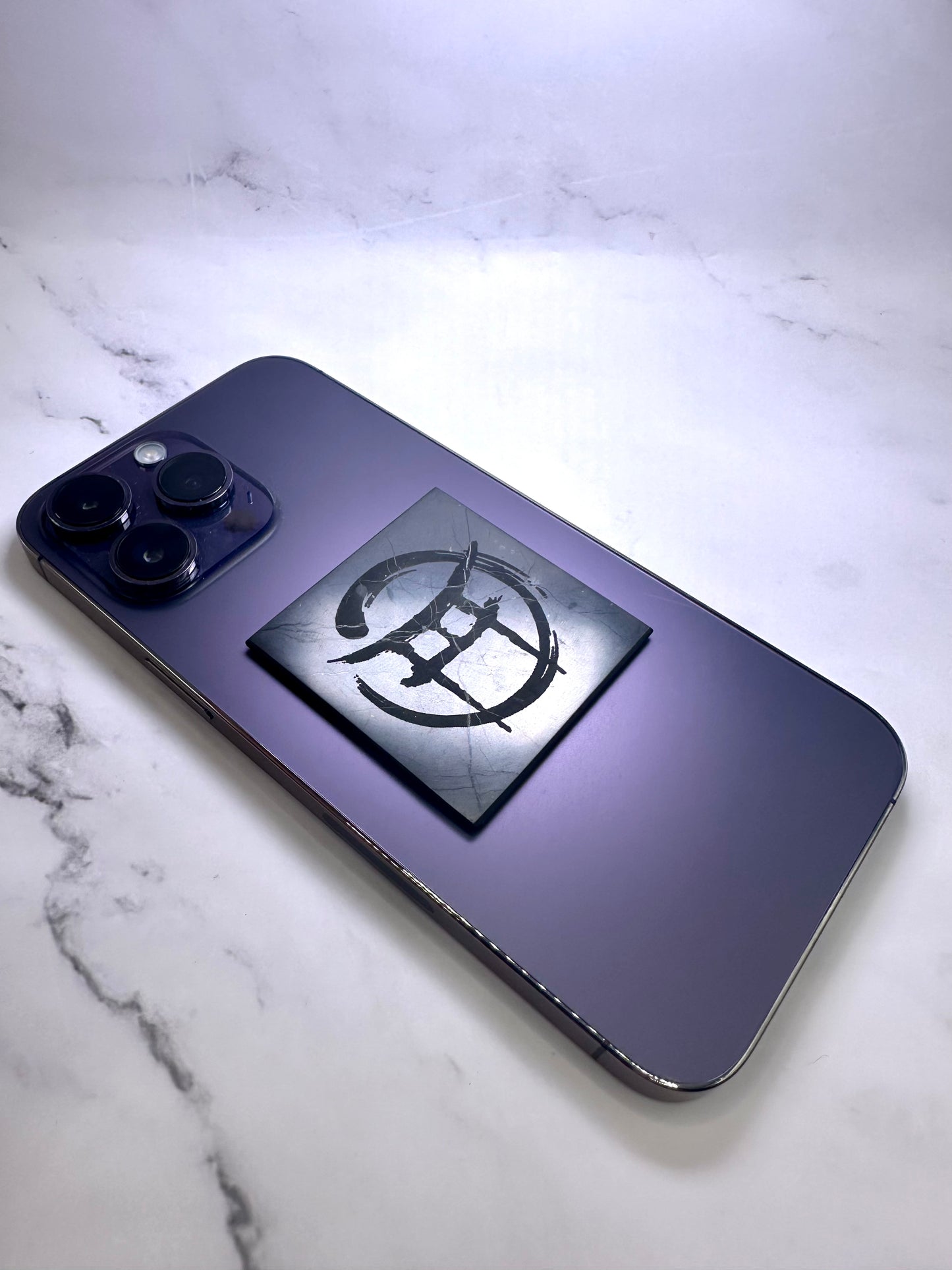 BEYOND MYSTIC SPECIAL EDITION SHUNGITE SQUARE PHONE PLATES! - EMF Protection - Hand Cut Genuine Natural Shungite Phone Plate High Quality Black Lustrous Gemstone from Russia
