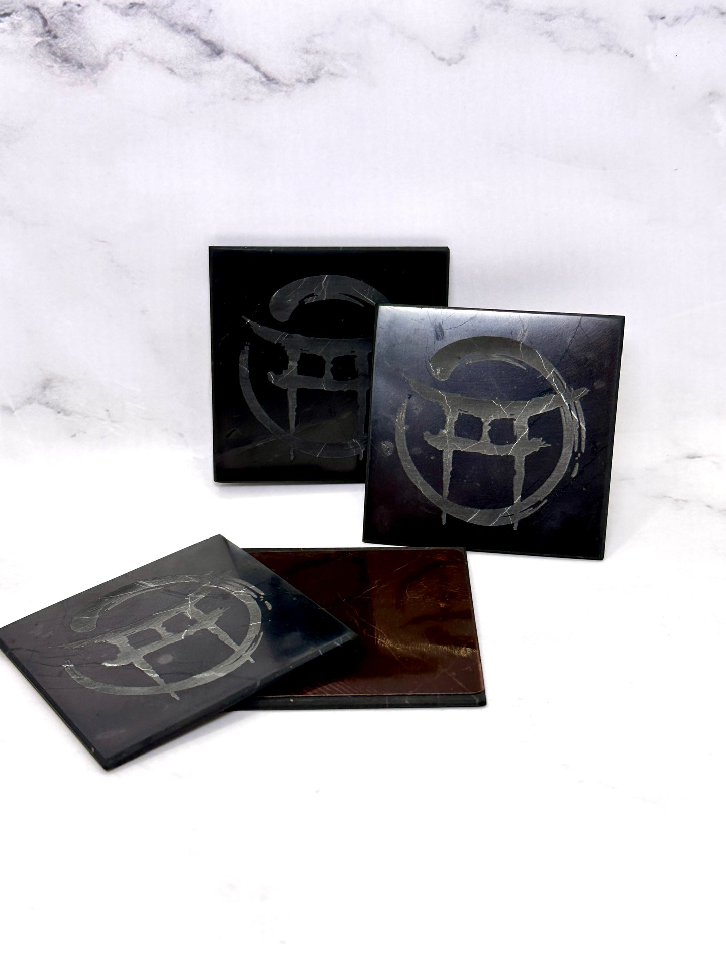 BEYOND MYSTIC SPECIAL EDITION SHUNGITE SQUARE PHONE PLATES! - EMF Protection - Hand Cut Genuine Natural Shungite Phone Plate High Quality Black Lustrous Gemstone from Russia