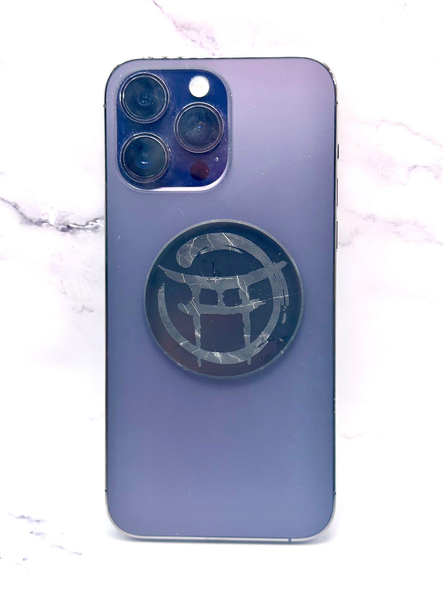 BEYOND MYSTIC SPECIAL EDITION SHUNGITE ROUND PHONE PLATES! - EMF Protection - Hand Cut Genuine Natural Shungite Phone Plate High Quality Black Lustrous Gemstone from Russia