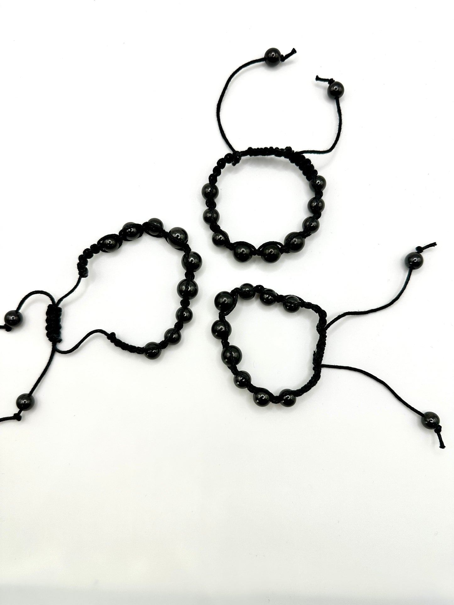 SHUNGITE MACRAME BRACELETS! - EMF Protection - Hand Cut Genuine Natural Shungite Bracelet High Quality Black Lustrous Gemstone from Russia