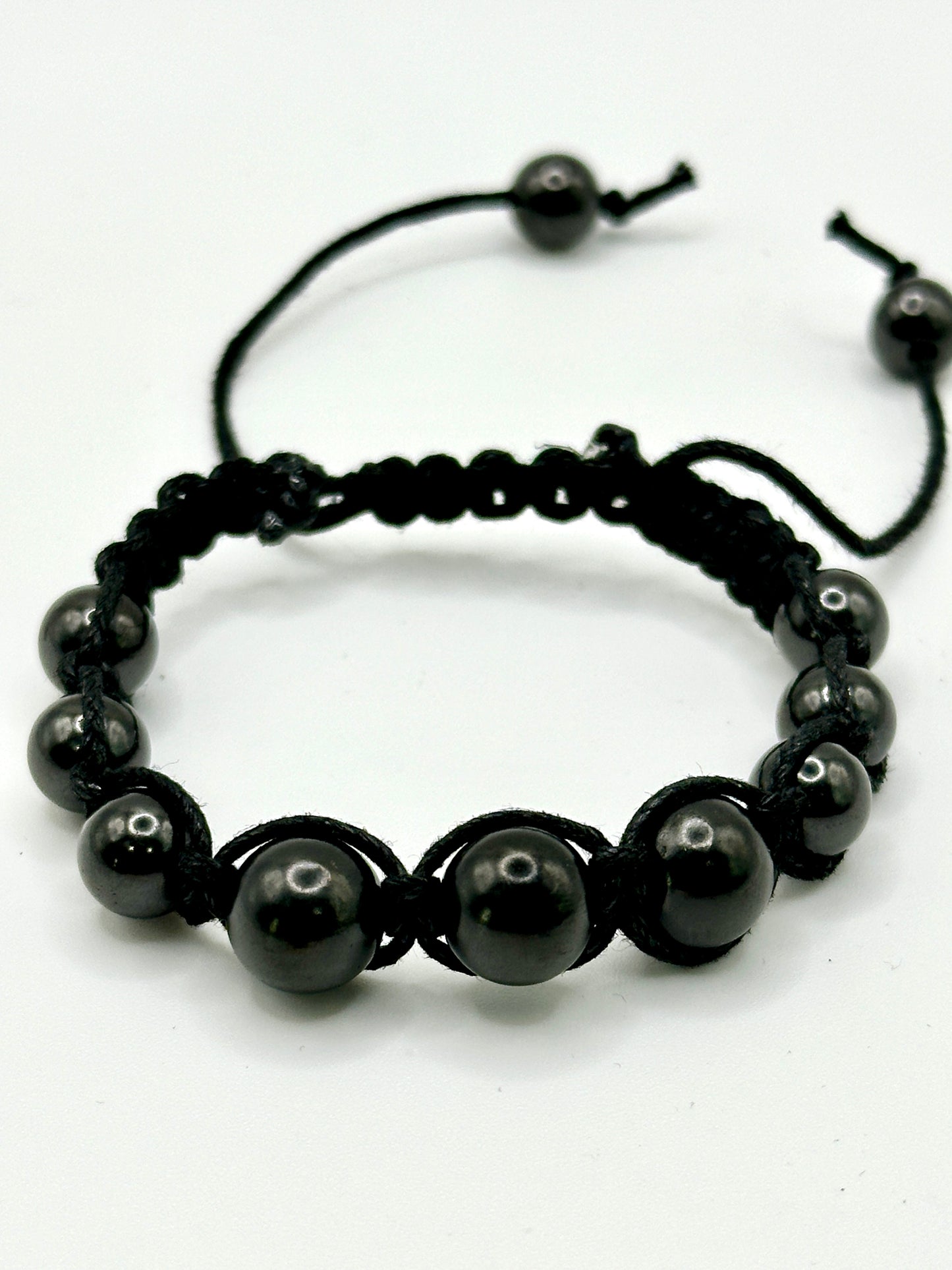 SHUNGITE MACRAME BRACELETS! - EMF Protection - Hand Cut Genuine Natural Shungite Bracelet High Quality Black Lustrous Gemstone from Russia