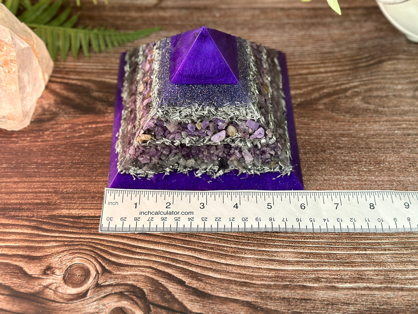 JANET - Purple Flame Golden Ratio Special Edition Pyramid! - EMF Protector - Charoite, Lepidolite and Iolite with Aluminum Metals