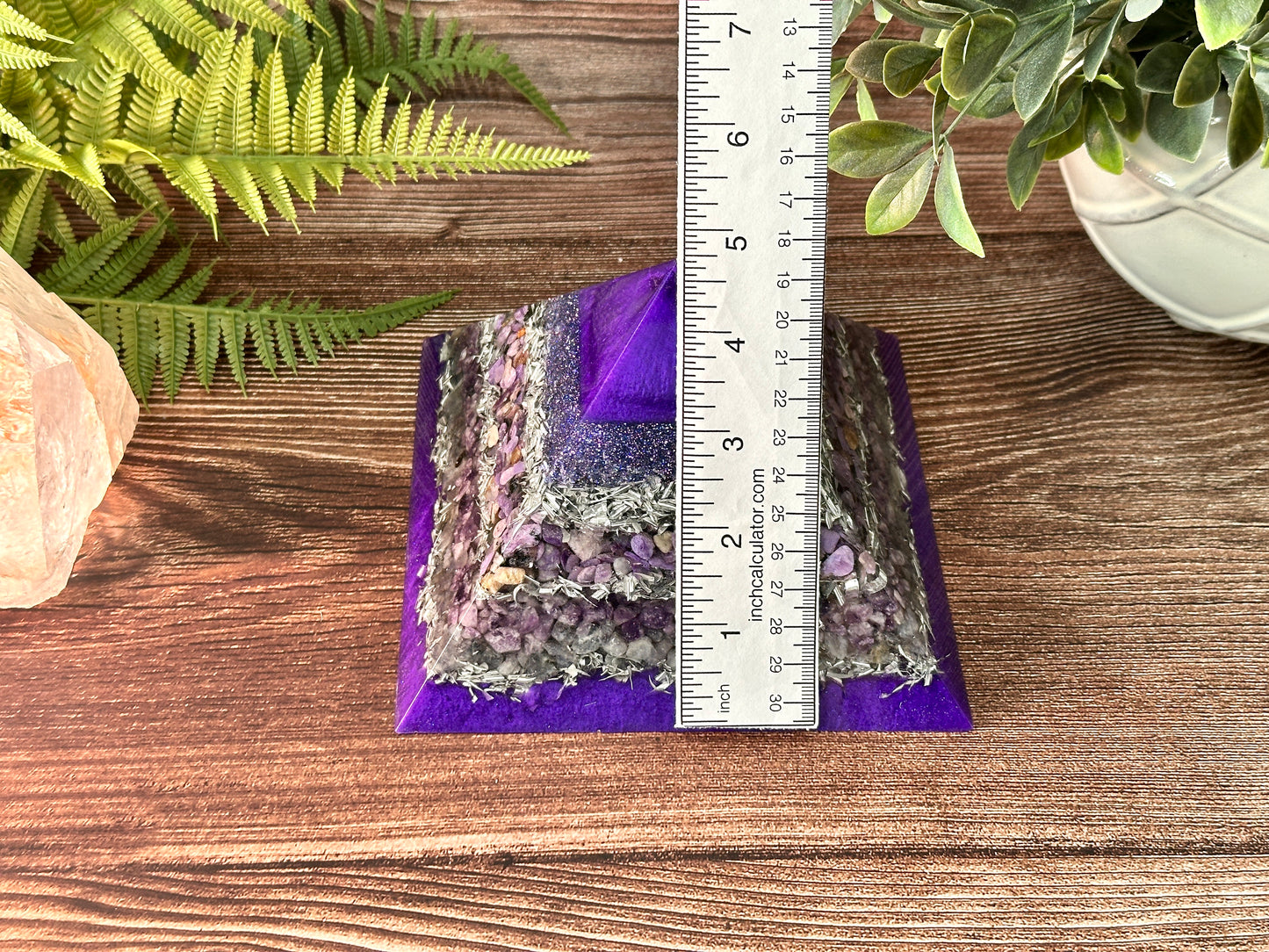 JANET - Purple Flame Golden Ratio Special Edition Pyramid! - EMF Protector - Charoite, Lepidolite and Iolite with Aluminum Metals