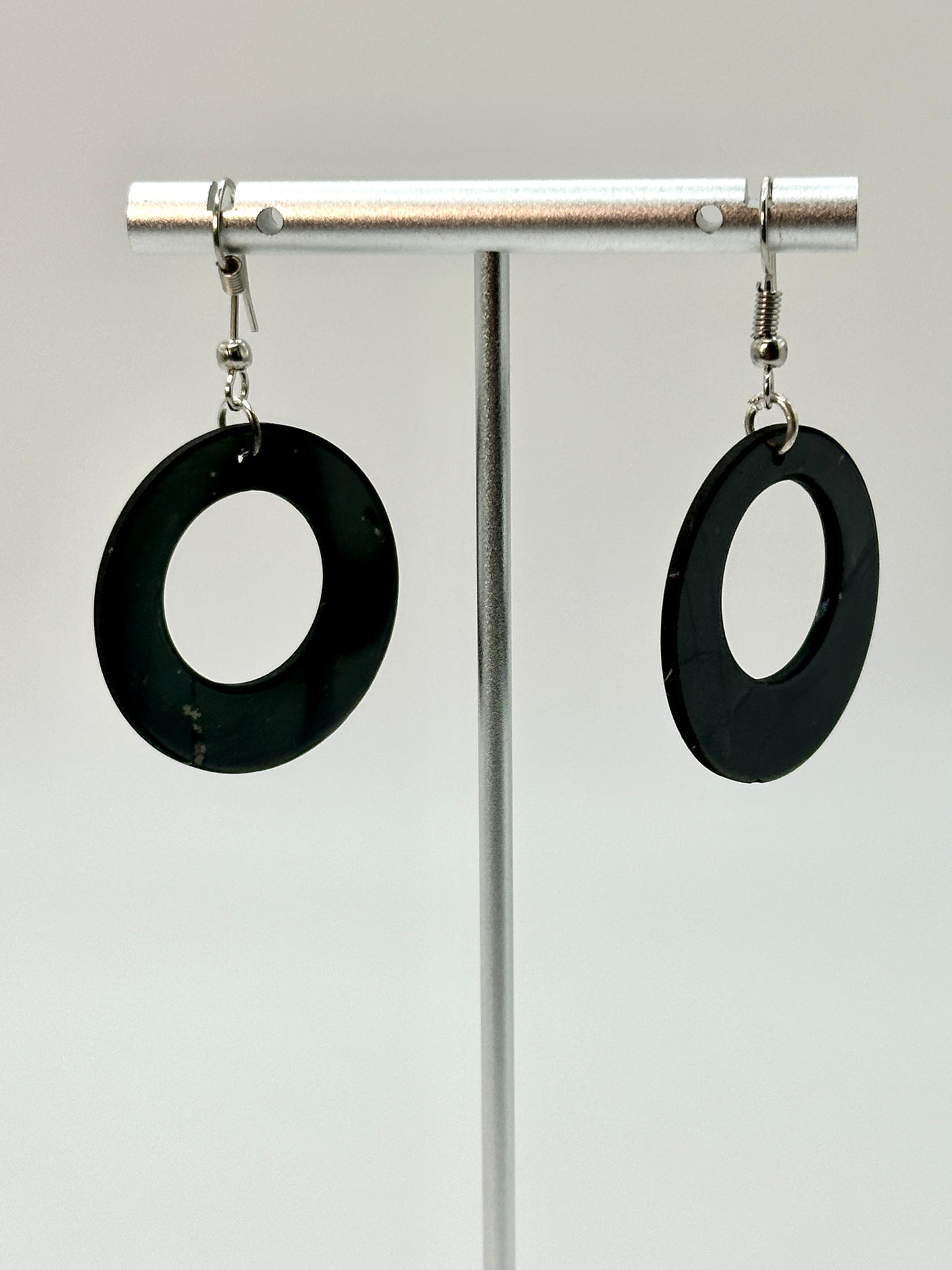 SHUNGITE EARRINGS! - EMF Protection - Hand Cut Genuine Natural Shungite Earring High Quality Black Lustrous Gemstone from Russia