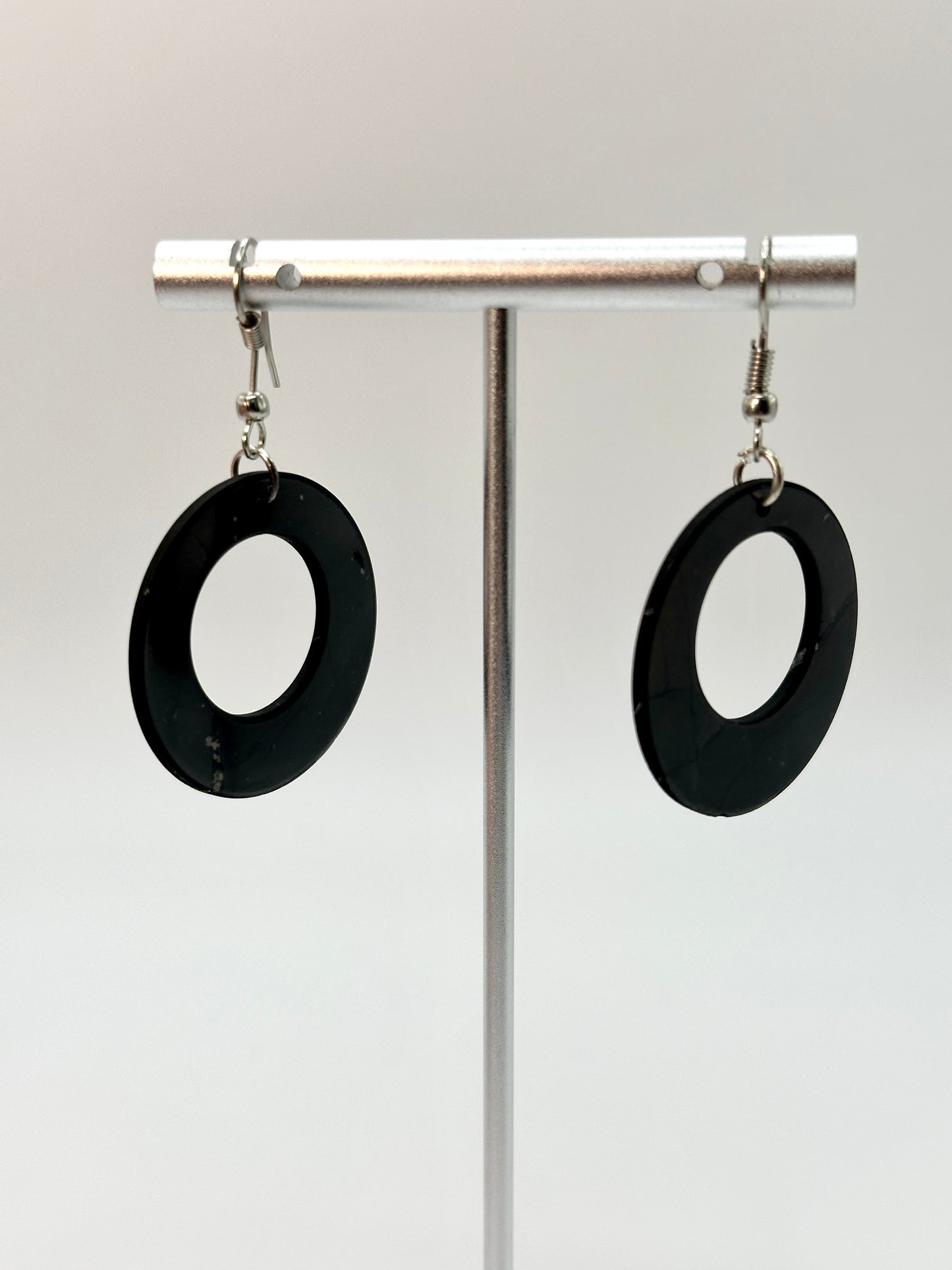 SHUNGITE EARRINGS! - EMF Protection - Hand Cut Genuine Natural Shungite Earring High Quality Black Lustrous Gemstone from Russia