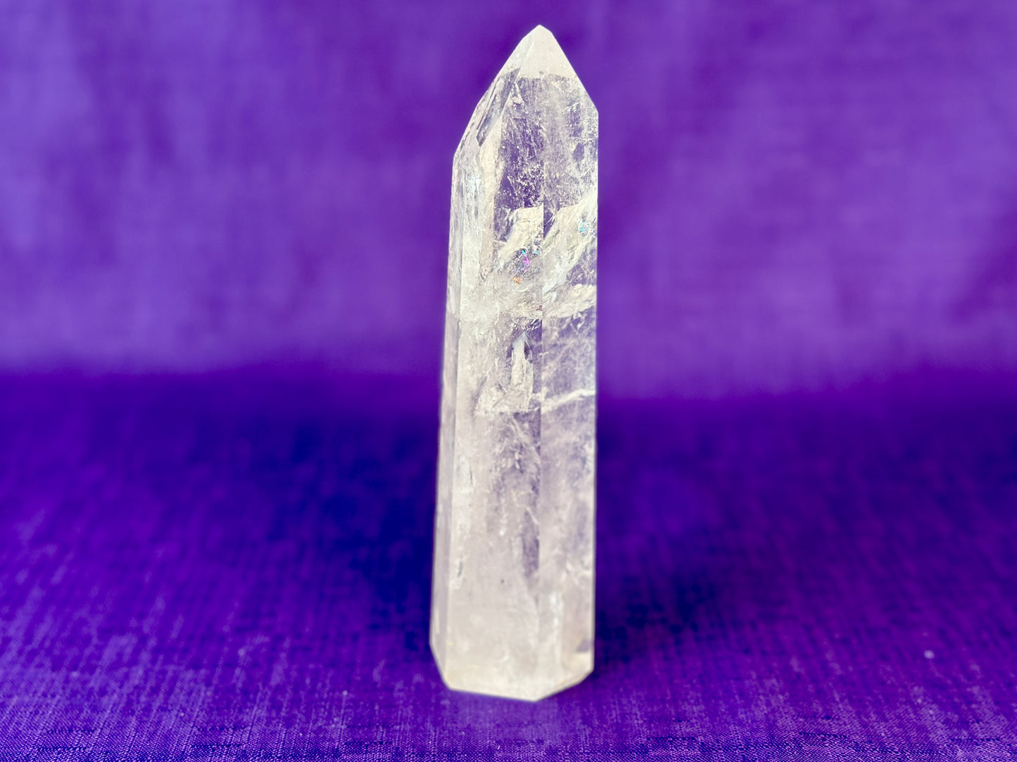 Premium Clear Quartz Obelisk, Standing Polished Clear Quartz Point
