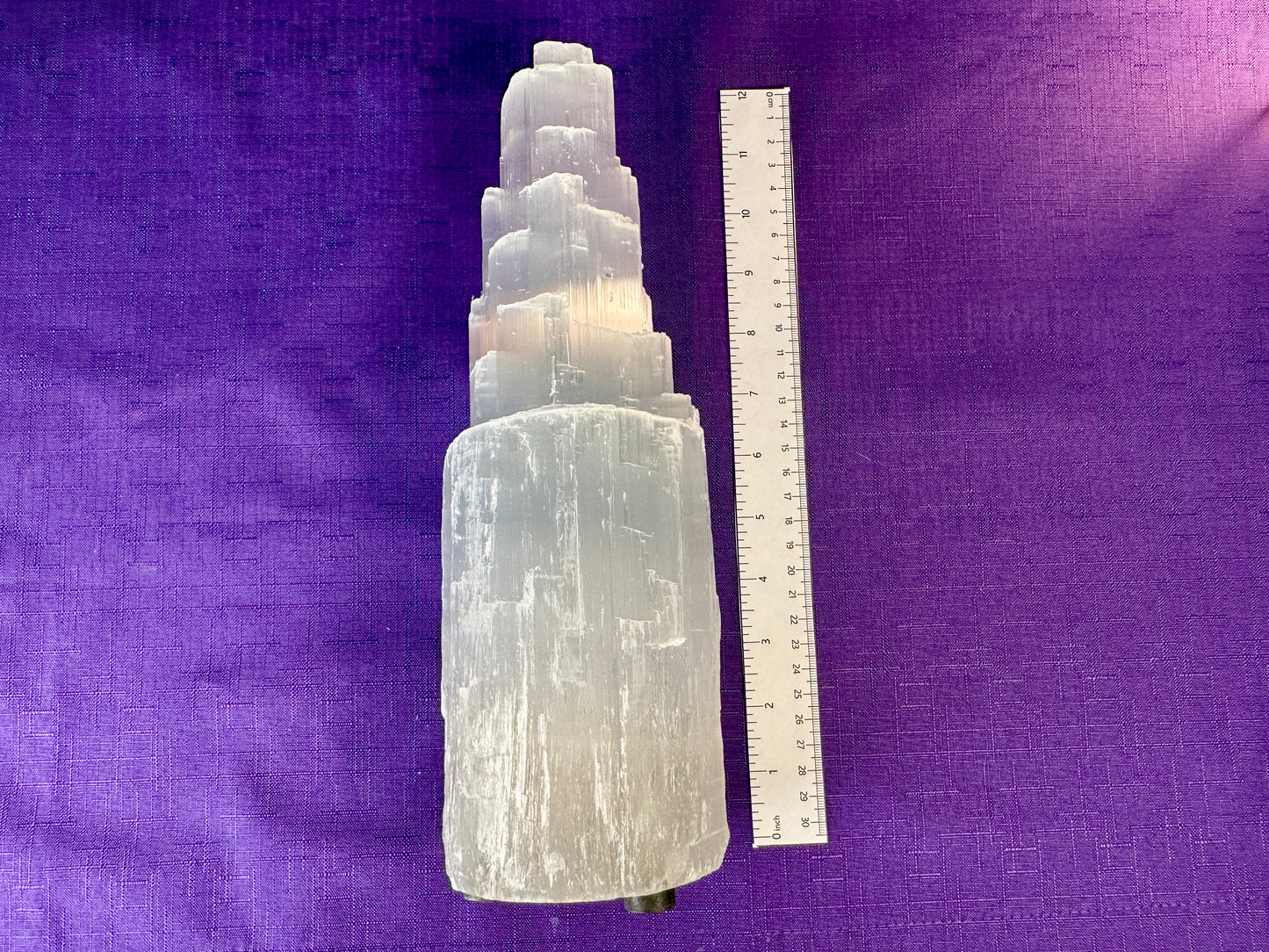Selenite Skyscraper Lamp, 12" & 6" Tall Selenite Crystal Tower Lamps