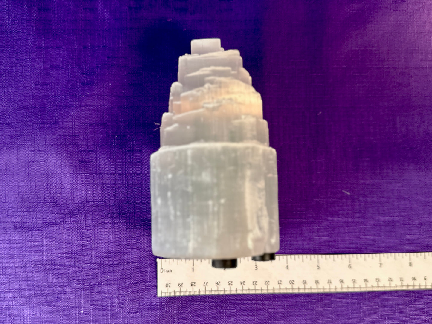 Selenite Skyscraper Lamp, 12" & 6" Tall Selenite Crystal Tower Lamps