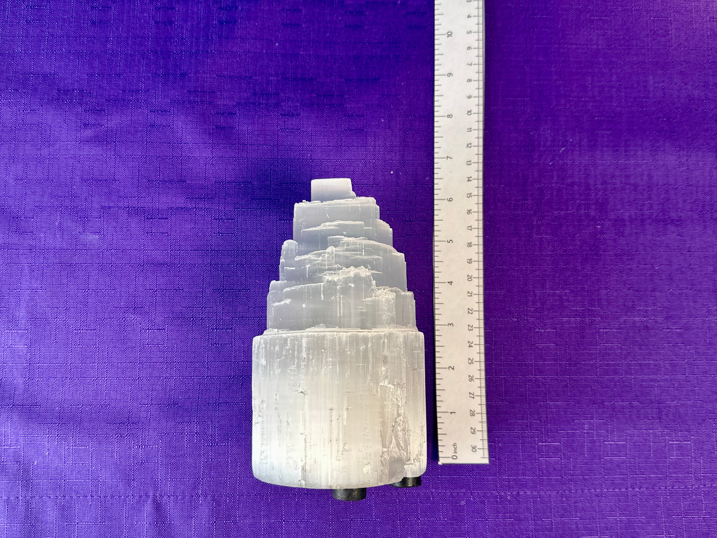 Selenite Skyscraper Lamp, 12" & 6" Tall Selenite Crystal Tower Lamps