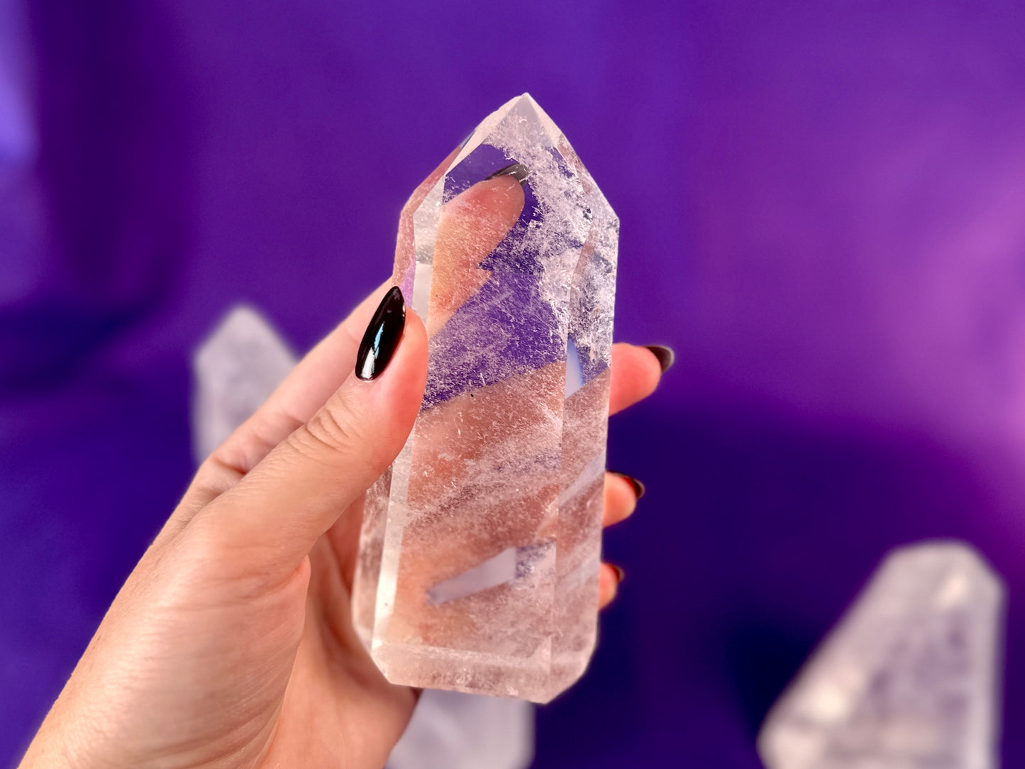 Premium Clear Quartz Obelisk, Standing Polished Clear Quartz Point