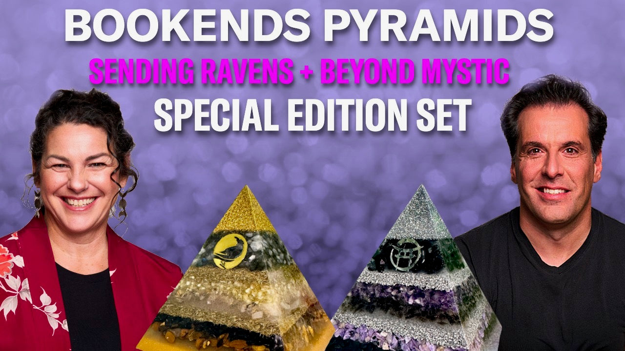 Beyond Mystic & Sending Ravens Bookends Special Edition Set! - Orgonite Pyramids - EMF Protector