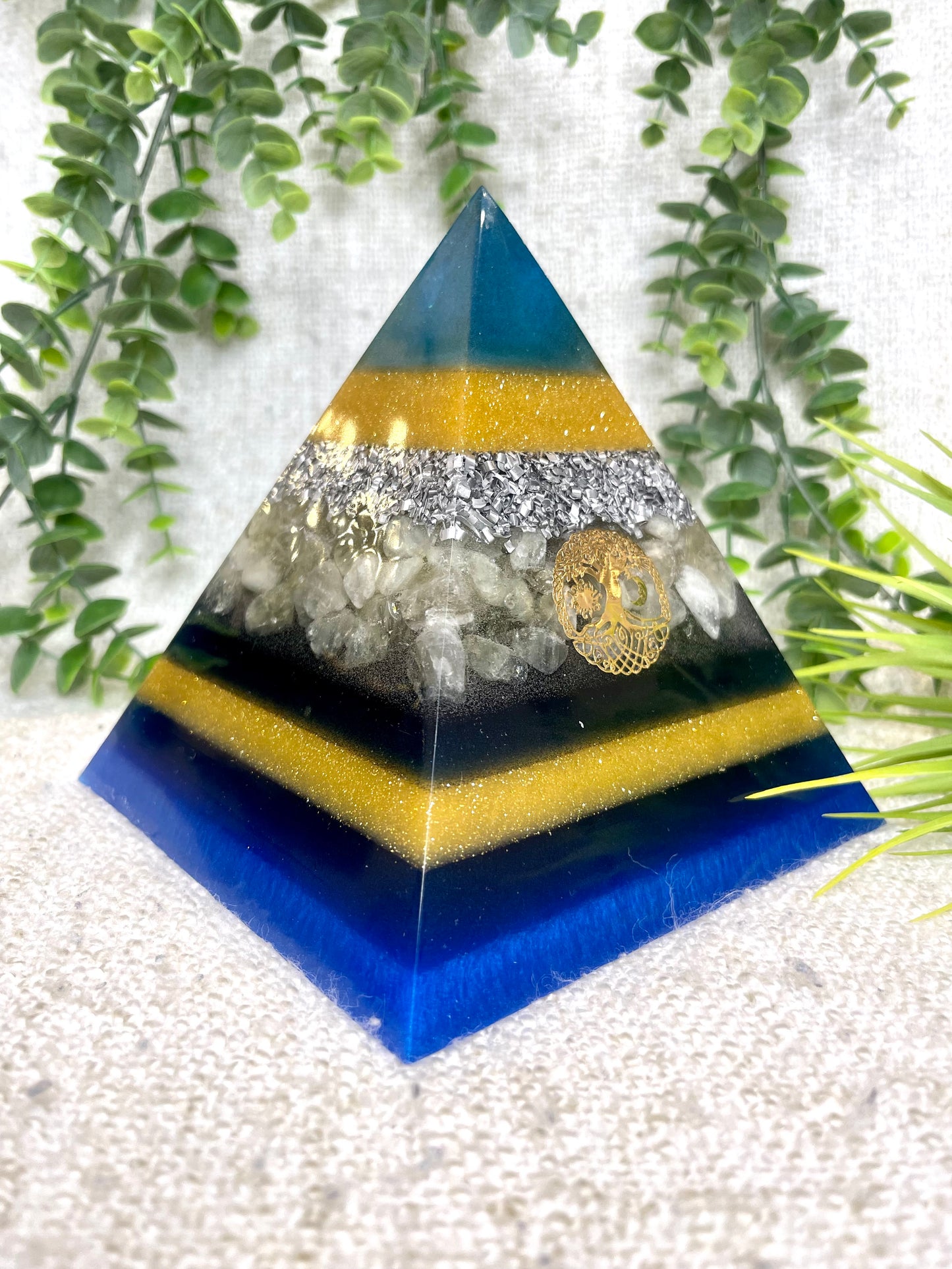 ARAMIS Creative Learning Center Official Pyramid - EMF Protector - Citrine Crystals and Aluminium Metals