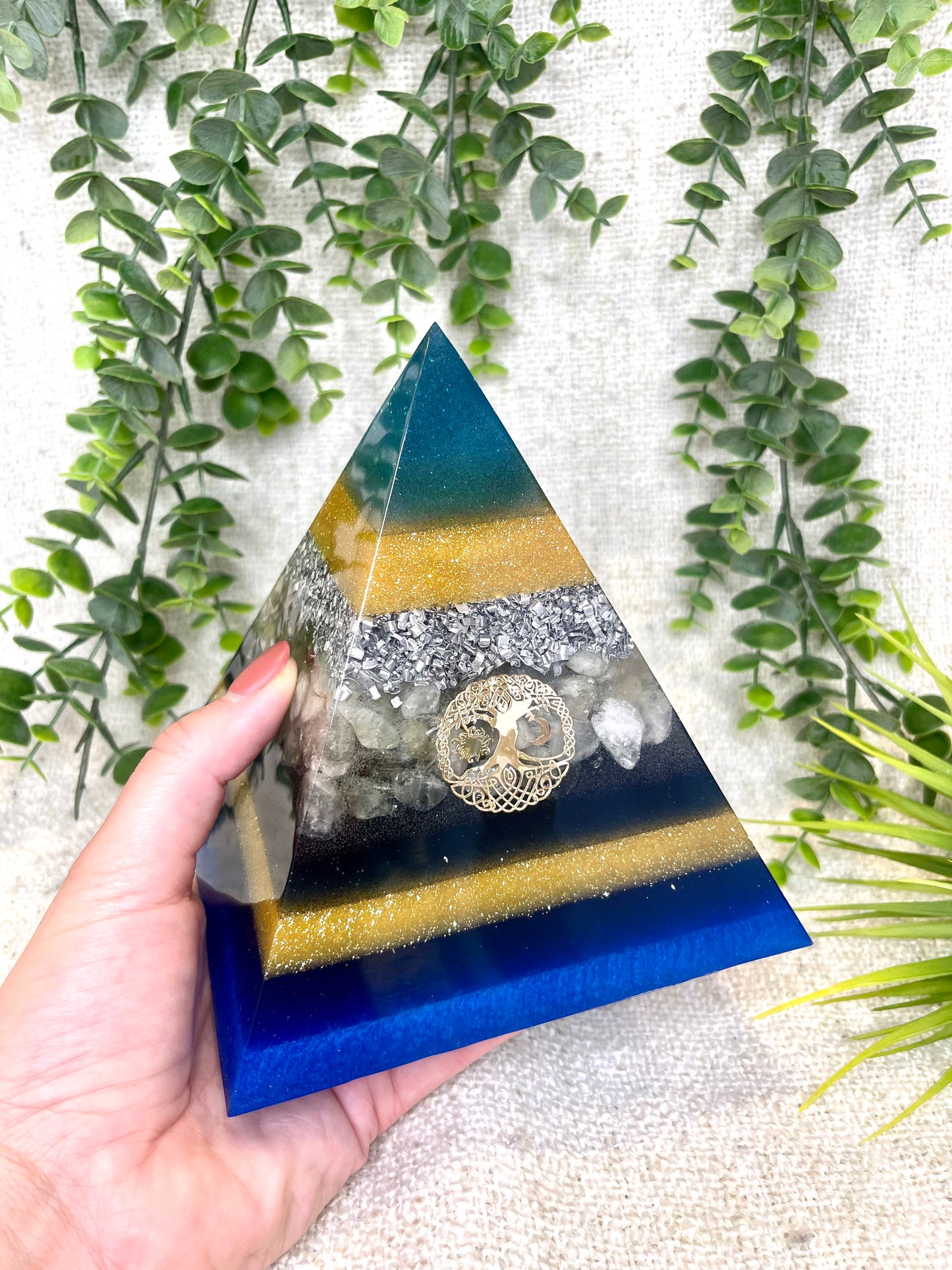 ARAMIS Creative Learning Center Official Pyramid - EMF Protector - Citrine Crystals and Aluminium Metals