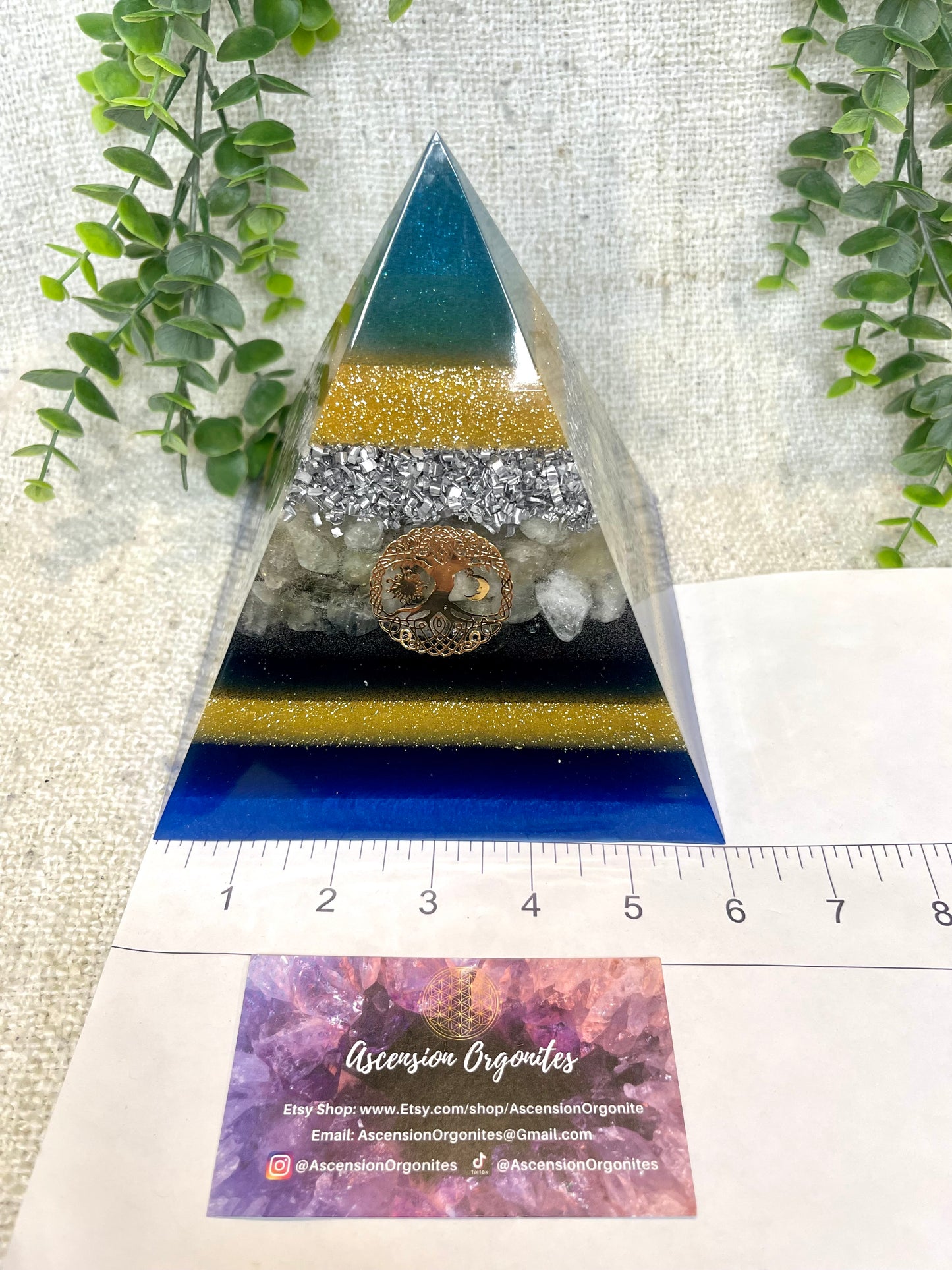 ARAMIS Creative Learning Center Official Pyramid - EMF Protector - Citrine Crystals and Aluminium Metals