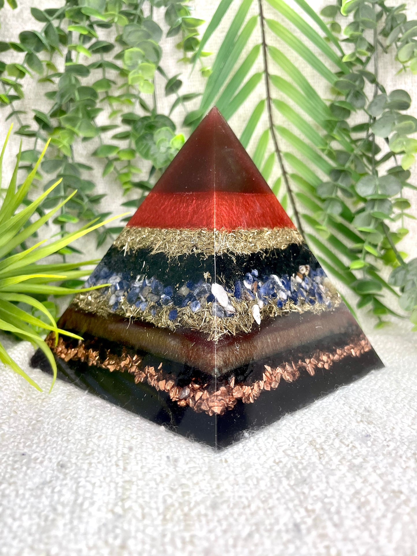 SCORPIO - Astrology Edition - Orgonite Pyramid - EMF Protector - Black Tourmaline, Sodalite, Smoky Quartz and Brass Metals