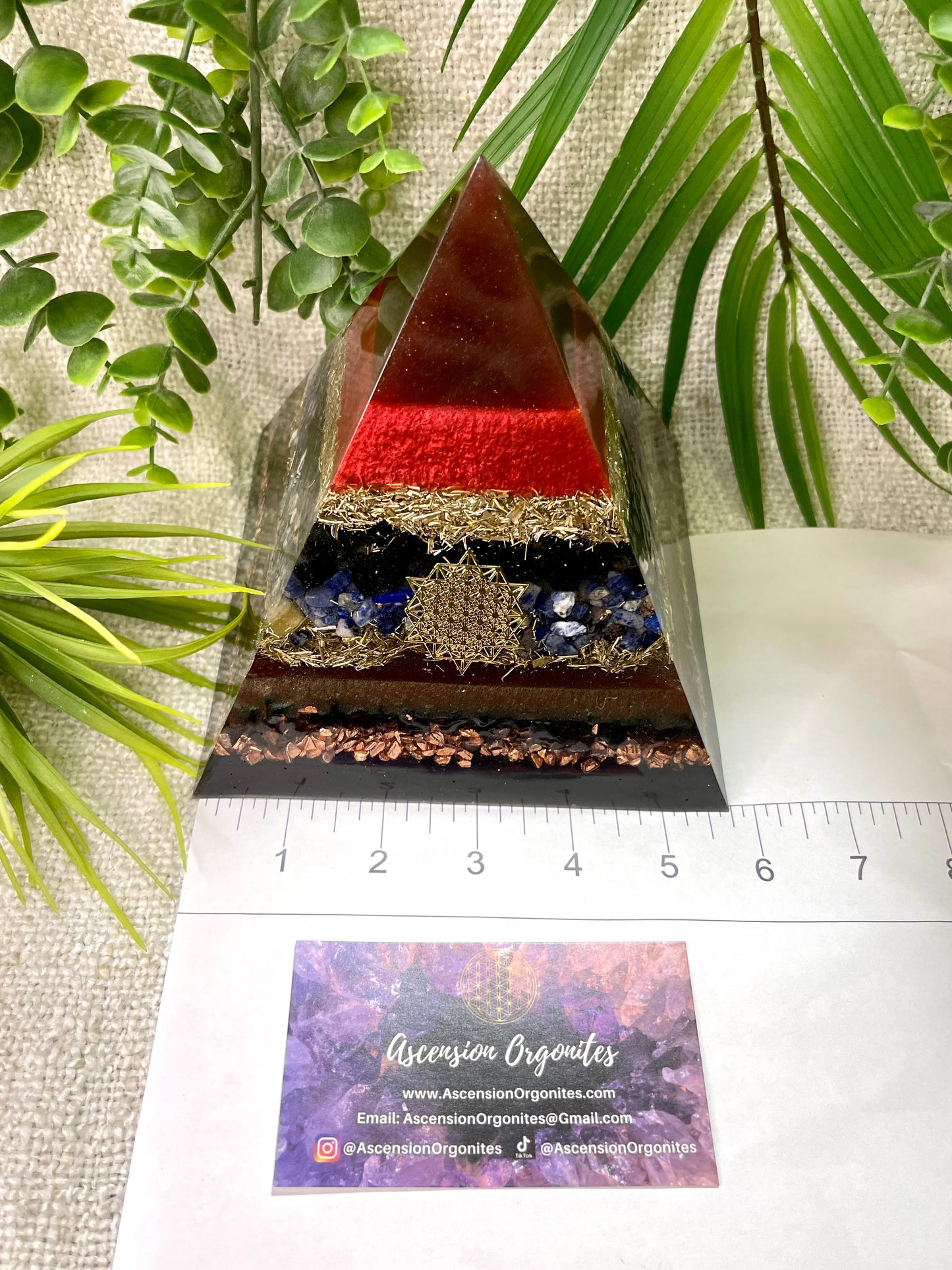 SCORPIO - Astrology Edition - Orgonite Pyramid - EMF Protector - Black Tourmaline, Sodalite, Smoky Quartz and Brass Metals