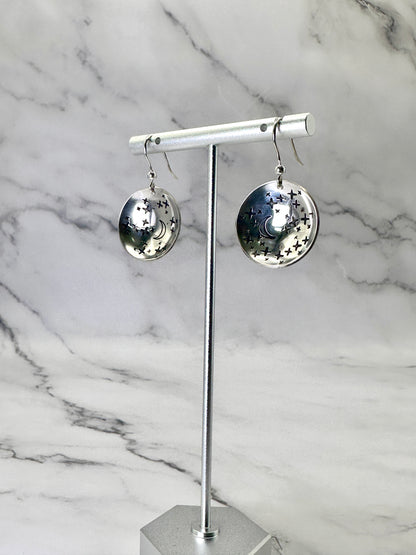 Silver Hanging Earrings with Gemstones