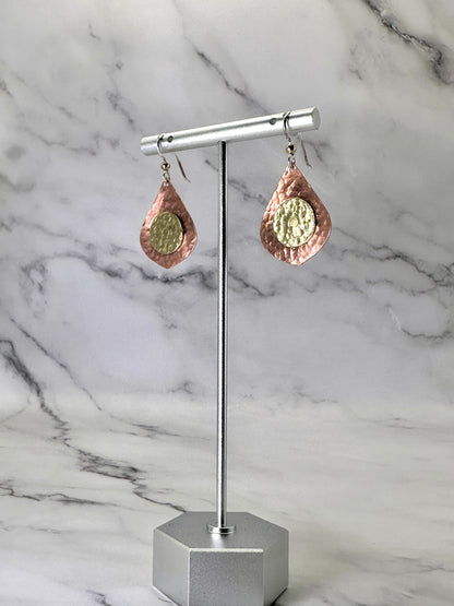 Silver, Copper & Brass Hanging Earrings with Embossings