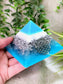CYAN - Orgonite Pyramid - EMF Protector - White Quartz and Aluminum Metal