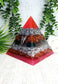 ARCHANGEL CHAMUEL- Orgonite Pyramid - EMF Protector - Carnelian, Bloodstone, Pink Tourmaline, Red Jasper and Aluminum Metals