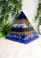 ARCHANGEL ZADKIEL - Orgonite Pyramid - EMF Protector - Blue Lace Agate, Amethyst, Lapis Lazuli, Blue Chalcedony and Brass Metal