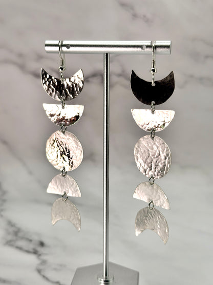 Silver & Copper Hanging Earrings with No Gemstones