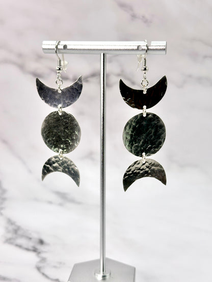 Silver & Copper Hanging Earrings with No Gemstones