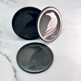 SENDING RAVENS SPECIAL EDITION SHUNGITE ROUND PHONE PLATES! - EMF Protection - Hand Cut Genuine Natural Shungite Phone Plate High Quality Black Lustrous Gemstone from Russia