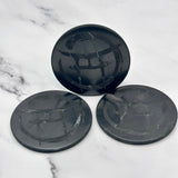 BEYOND MYSTIC SPECIAL EDITION SHUNGITE ROUND PHONE PLATES! - EMF Protection - Hand Cut Genuine Natural Shungite Phone Plate High Quality Black Lustrous Gemstone from Russia