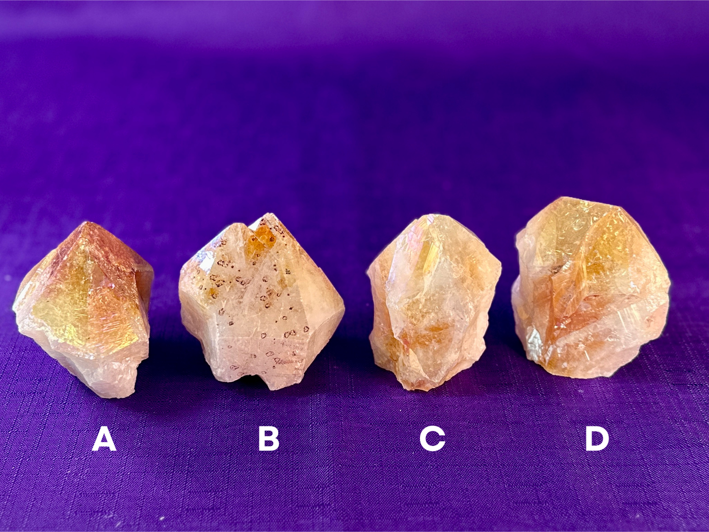 Aura Citrine Top Polished Rough Point — Semi-Raw Standing Angel Aura Citrine | Money & Success Stone