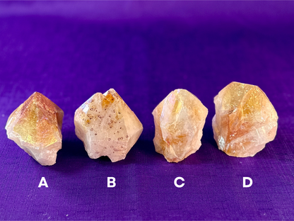 Aura Citrine Top Polished Rough Point — Semi-Raw Standing Angel Aura Citrine | Money & Success Stone