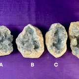 Celestite Polished Cluster, Celestite Geode Free Shape w. Druse, Standing Celestite Healing Crystal