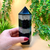 CAREER & LIFE PATH - Orgonite Tower - EMF Protector - Shungite, Black Tourmaline & Black Obsidian with Aluminum Metals