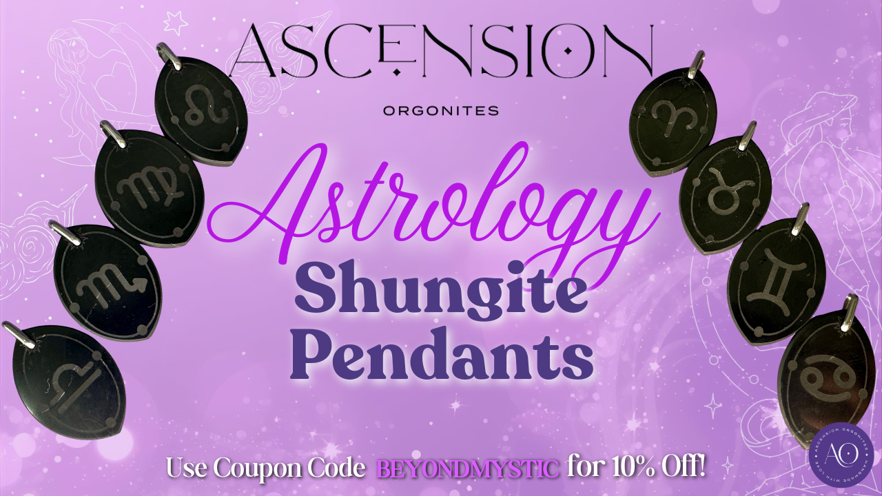 ASTROLOGY SHUNGITE PENDANTS! - EMF Protection - Hand Cut Genuine Natural Shungite Pendant High Quality Black Lustrous Gemstone from Russia