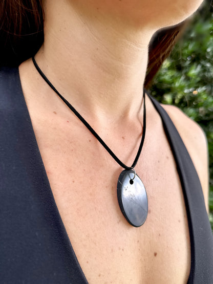 SHUNGITE PENDANTS BACK IN STOCK! HURRY WHILE SUPPLIES LAST! - EMF Protection - Hand Cut Genuine Natural Shungite Pendant High Quality Black Lustrous Gemstone from Russia