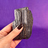 Black Tourmaline Log, Grade A++ Natural Black Tourmaline Rod - Shiny Black Tourmaline