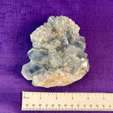 Celestite Polished Cluster, Celestite Geode Free Shape w. Druse, Standing Celestite Healing Crystal