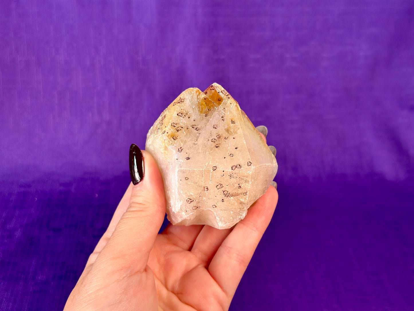 Aura Citrine Top Polished Rough Point — Semi-Raw Standing Angel Aura Citrine | Money & Success Stone