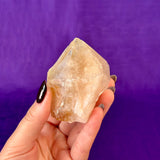 Aura Citrine Top Polished Rough Point — Semi-Raw Standing Angel Aura Citrine | Money & Success Stone